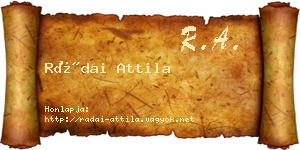Rádai Attila névjegykártya